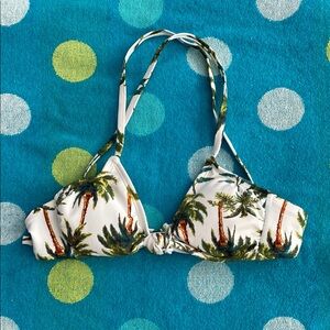 Palm Tree Print Bikini Top